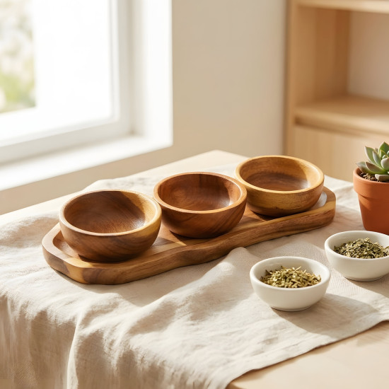 Wooden Bowl Set 3 Pcs